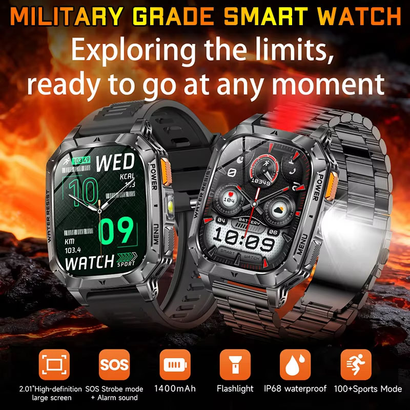 Smartwatch Nexus - Nuovo Smartwatch 2026 con Torcia, Bussola,