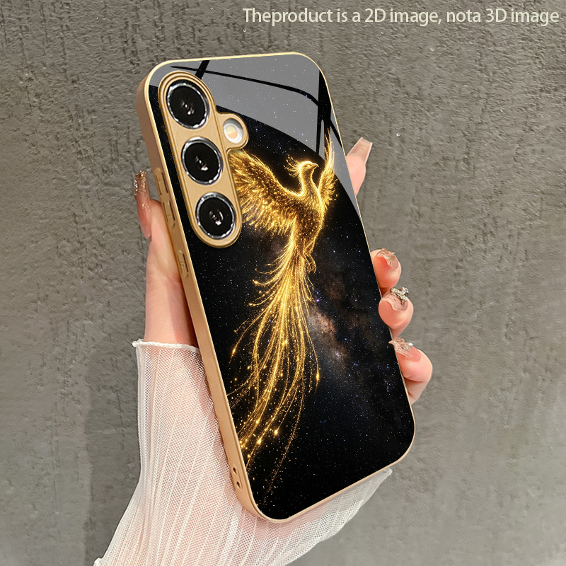 Samsung Galaxy A55 - Cover Protettiva in Vetro Dorato con