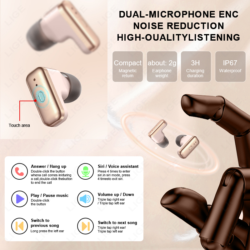 LIGE 2 In 1 TWS Auricolare Ast - Smartwatch Headset recensione e prezzo